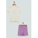 For You Kids 4-Piece Flower Printed Lilac Pajamas Set