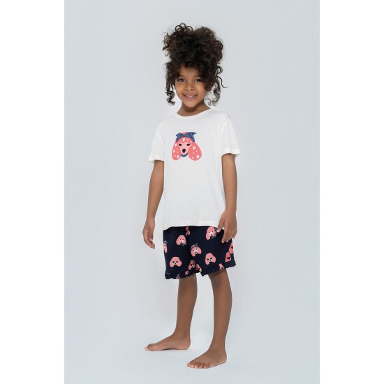 For You Kids Pink Dog Pattern Pajama Set of 4