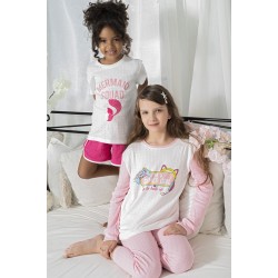 For You Kids 4 Piece Mermaid Squat Pattern Pajamas Set