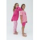 For You Kids Love Pattern Fuchsia Pink Pajamas Set of 4
