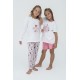 For You Kids 4-Piece Hero Girl Pattern Pink Pajamas Set