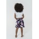 For You Kids Shoulder Lace Purple White Blouse Shorts Set