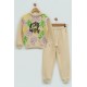 For You Kids Emoji Flower Printed Stone Hoodie Sweatshirt Set