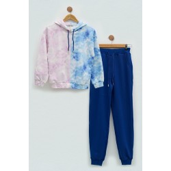For You Kids Girl Tie-Dye Patterned Tracksuit Set
