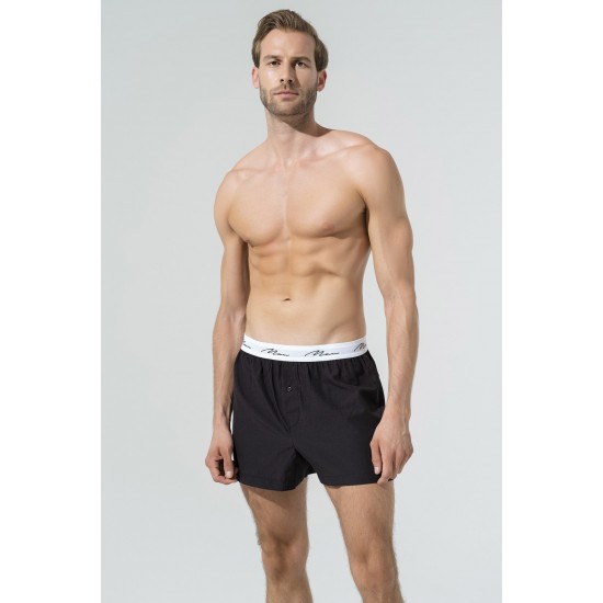 For You Man 2 Pack Gray Black Woven Boxer