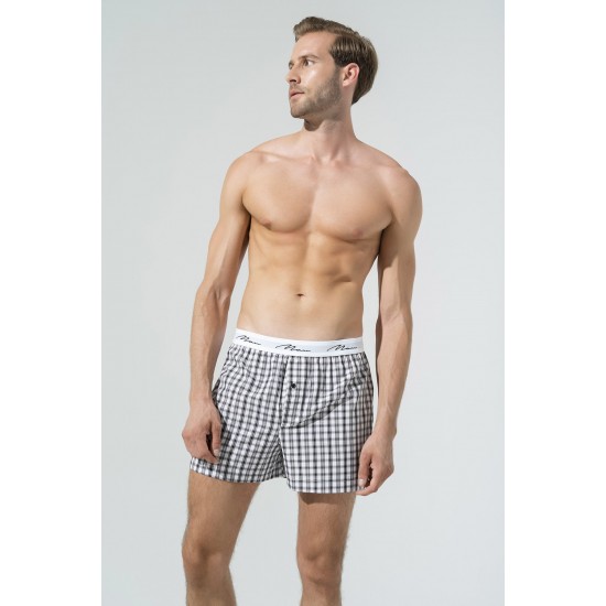 For You Man 2-pack Plaid Black Woven Boxer