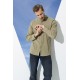 For You Man Organic Crew Neck Long Sleeve Khaki Shirt
