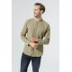 For You Man Organic Crew Neck Long Sleeve Khaki Shirt