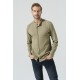 For You Man Organic Crew Neck Long Sleeve Khaki Shirt