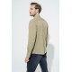 For You Man Organic Crew Neck Long Sleeve Khaki Shirt