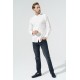 For You Man Organic Straight Collar Long Sleeve White Shirt