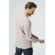 For You Man Organic Straight Collar Long Sleeve Stone Shirt