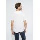 For You Man Organic One Button Short Sleeve White Shirt