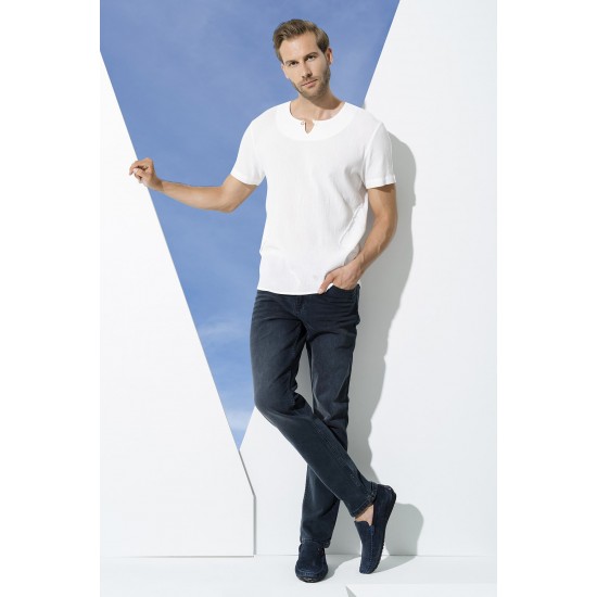 For You Man Organic One Button Short Sleeve White Shirt