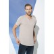 For You Man Organic 3 Button Short Sleeve Stone Shirt