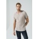 For You Man Organic 3 Button Short Sleeve Stone Shirt