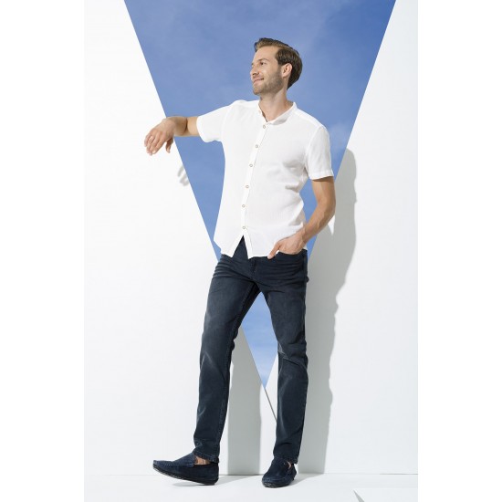 For You Man Organic Classic Collar Full Pat Short Sleeve White Shirt