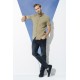For You Man Organic Crew Neck Full Pat Short Sleeve Khaki Shirt