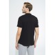 For You Man Organic Crew Neck Full Pat Short Sleeve Black Shirt