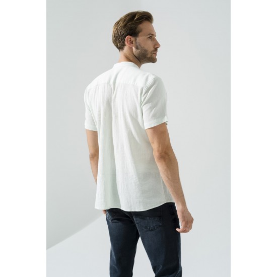 For You Man Organic Crew Neck Full Pat Short Sleeve Green Shirt