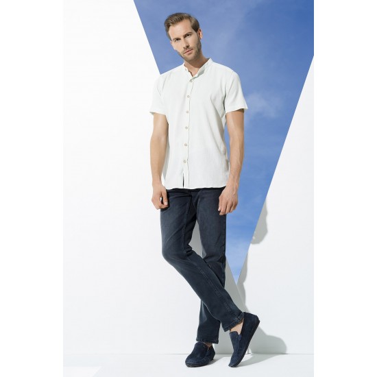 For You Man Organic Crew Neck Full Pat Short Sleeve Green Shirt