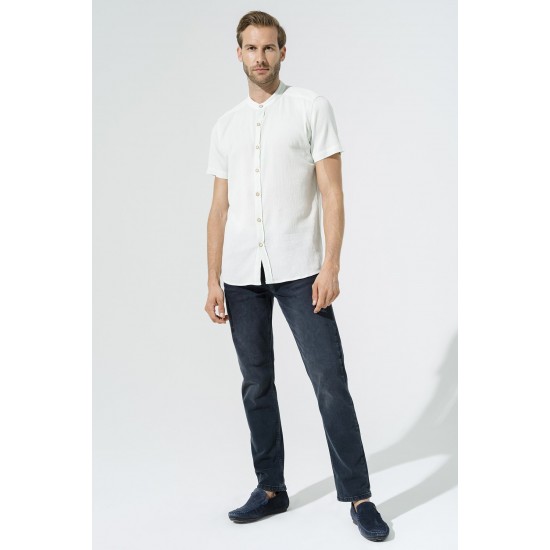 For You Man Organic Crew Neck Full Pat Short Sleeve Green Shirt