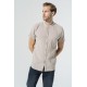 For You Man Organic Classic Collar Full Pat Short Sleeve Stone Shirt
