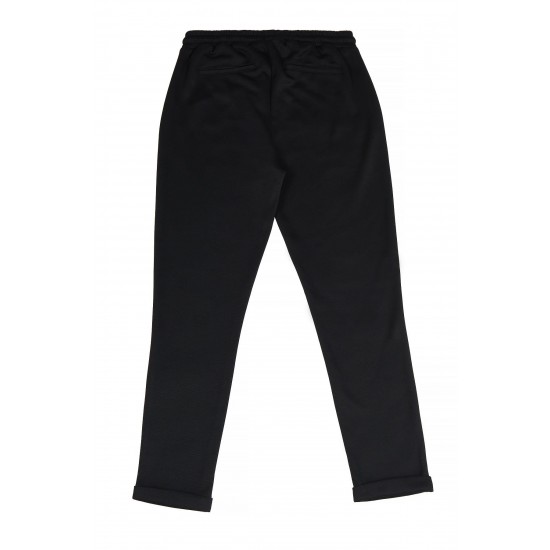 For You Man Slim Fit Pique Look Black Pants