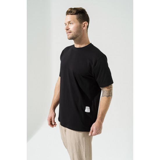 For You Man 2-pack Short Cotton T-shirt with Label Black and White Suit