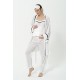 For You Mama 5 Piece Organic White Pajama Set With Robe
