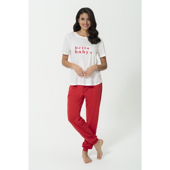 For You Mama 4 Piece Hello Baby Mama to Be Maternity Pajamas Set