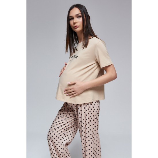 For You Mama Mama To Be Printed Maternity Pointed Pajamas Set