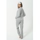 For You Mama 5 Piece Pocket Mama Embroidery Gray Long Pajamas Set