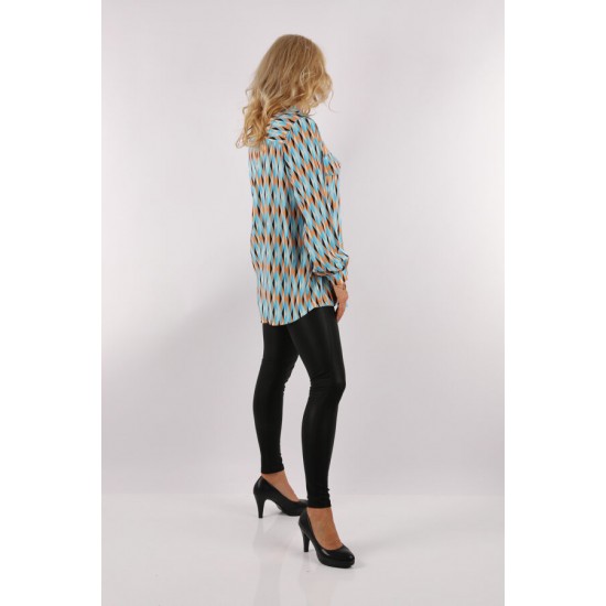 Women’s Long Sleeve Black, Golden And White Striped Shirt