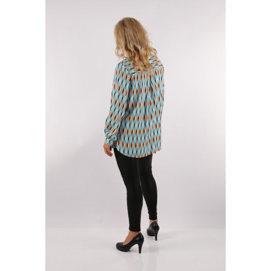 Women’s Long Sleeve Black, Golden And White Striped Shirt