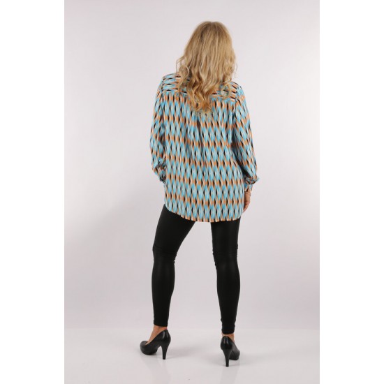 Women’s Long Sleeve Black, Golden And White Striped Shirt