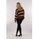Maroon White Stripes Pullover