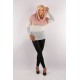 WOMEN Hoodie with White Crew Neck Jersey in Pink