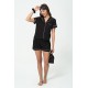 For You Sleepwear Combed Cotton 5-Piece Black Pajamas Set