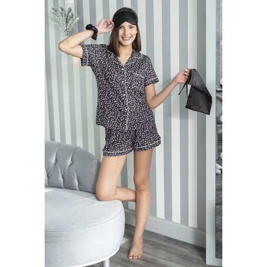 For You Moda Women's 2 Piece Heart Shirt Shorts Pajamas Set