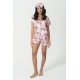 For You Sleepwear 5 Pcs Tiger Pattern Pink Pajamas Set