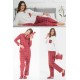 For You Moda Women's 5 Piece Slippers Red Plaid Pajamas Set