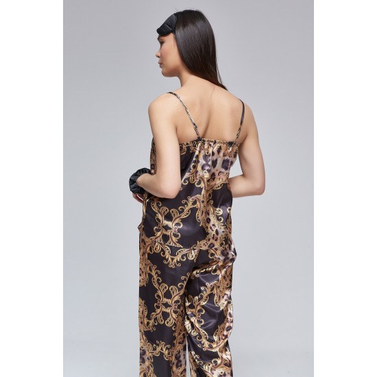 For You Moda Women's 6 Piece Baroque Pattern Pajamas Set