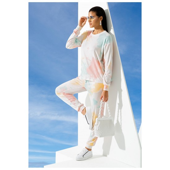 For You In&Out 2-pack Inside and Outside Batik Pattern Cycling Collar Yellow Bottom Top Set