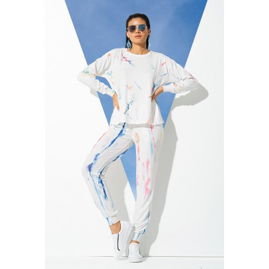 For You In&Out 2-pack Inside and Outside Batik Pattern Cycling Collar Saks Bottom Top Set