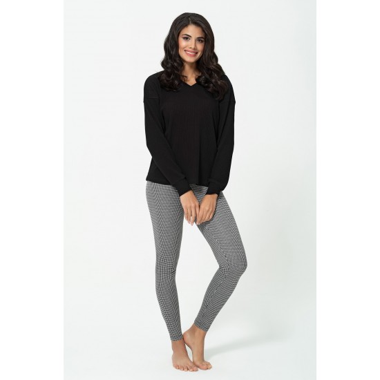 For You Loungewear 2-pack V-Neck Top Crowbar Leggings Bottom Top Set