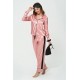 For You Sleepwear 5-Piece Satin Black Striped Pink Pajamas Set