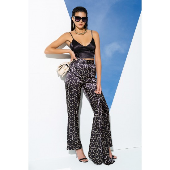 For You In&Out Satin 6 Pieces Black Geometric Set Inside and Out