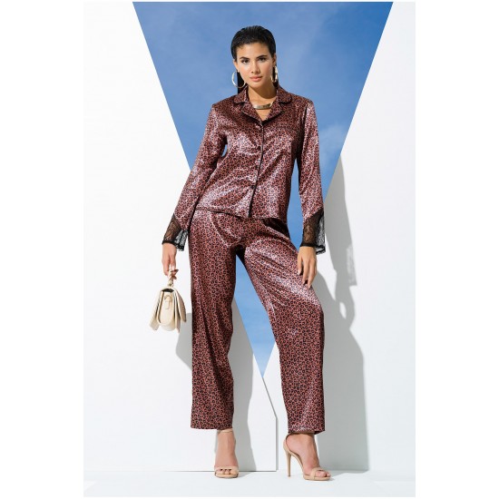 For You In&Out Satin 5 Piece Indoor and Outdoor Leopard Pattern Set