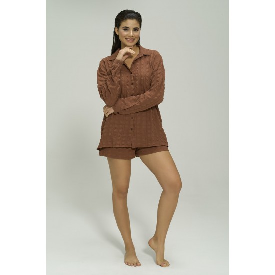 For You Loungewear 3-Piece Waffle Fabric Pajamas Set
